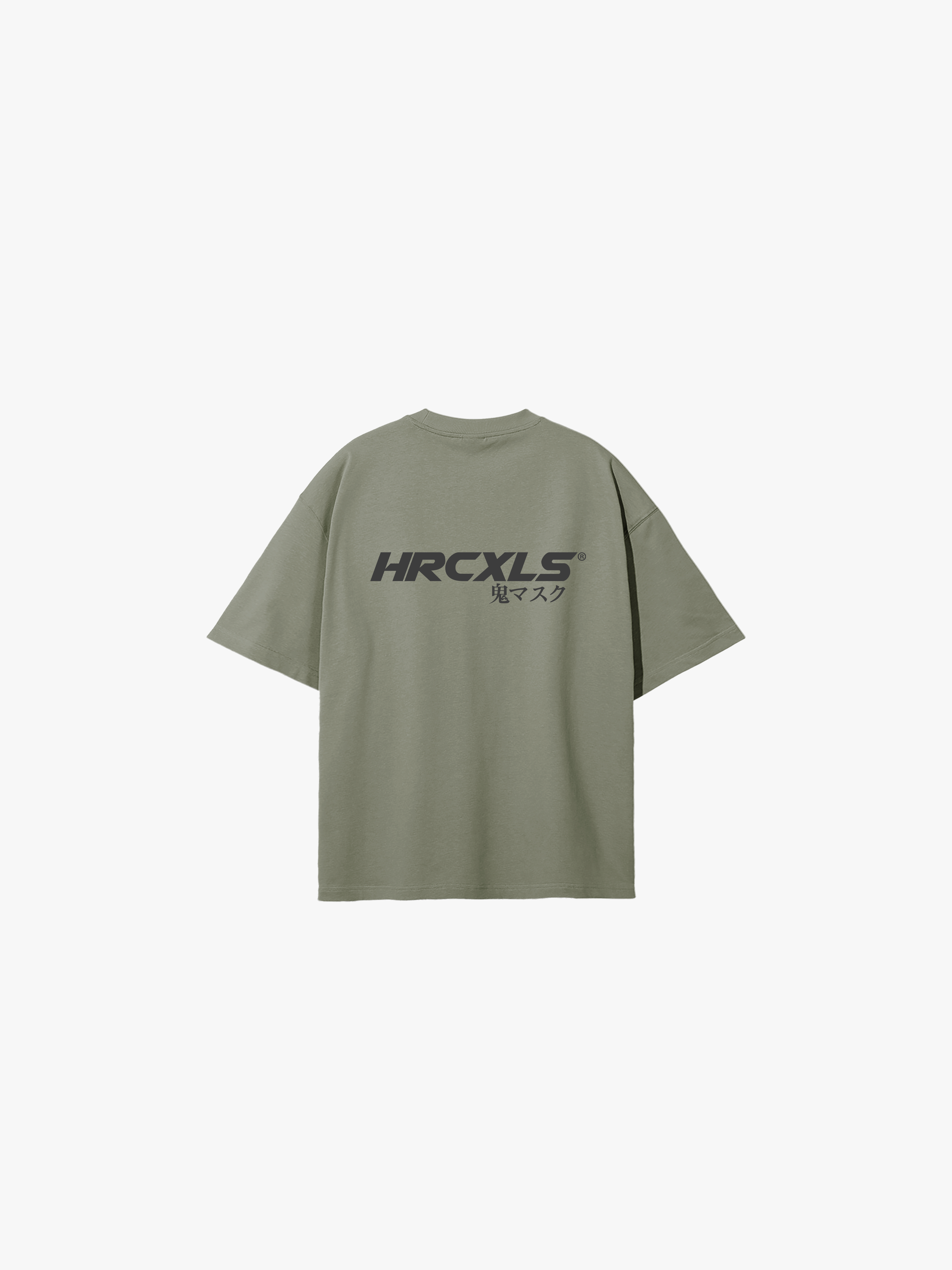 HERCXLES Kuro Oversized T-Shirt in Washed Green - back flat lay